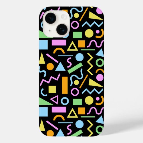 80s Style Shape Pattern Color on Black Case_Mate iPhone 14 Case