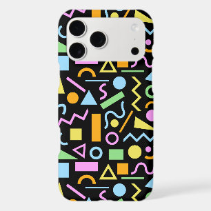 80s Style Shape Pattern Color on Black iPhone 17 Pro Max Case