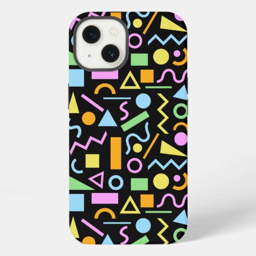 80s Style Shape Pattern Color on Black iPhone 13 Case