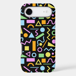 80s Style Shape Pattern Color on Black iPhone 17 Air Case