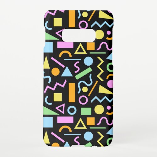 80s Style Shape Pattern Color on Black Samsung Galaxy S10E Case