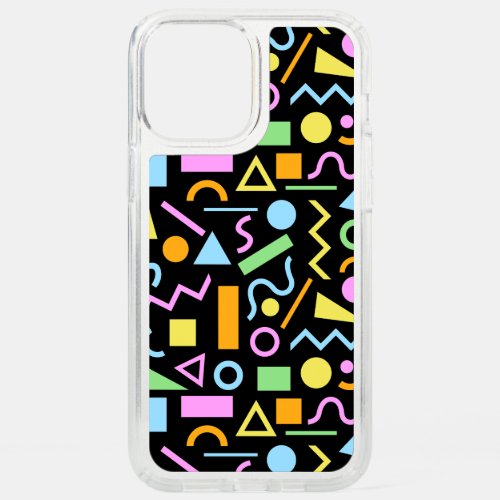 80s Style Shape Pattern Color on Black Speck iPhone 12 Pro Max Case