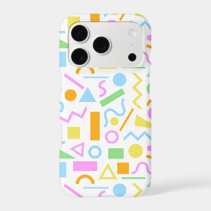 80s Style Shape Pattern Color on White iPhone 17 Pro Case