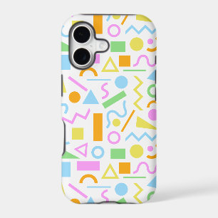 80s Style Shape Pattern Color on White iPhone 17 Case