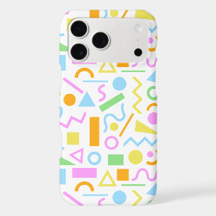 80s Style Shape Pattern Color on White iPhone 17 Pro Max Case
