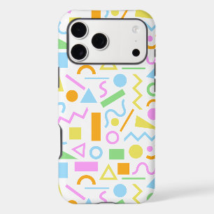 80s Style Shape Pattern Color on White iPhone 17 Pro Max Case