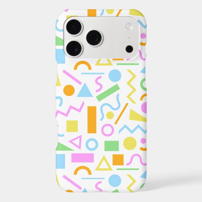 80s Style Shape Pattern Color on White iPhone Case (Back)