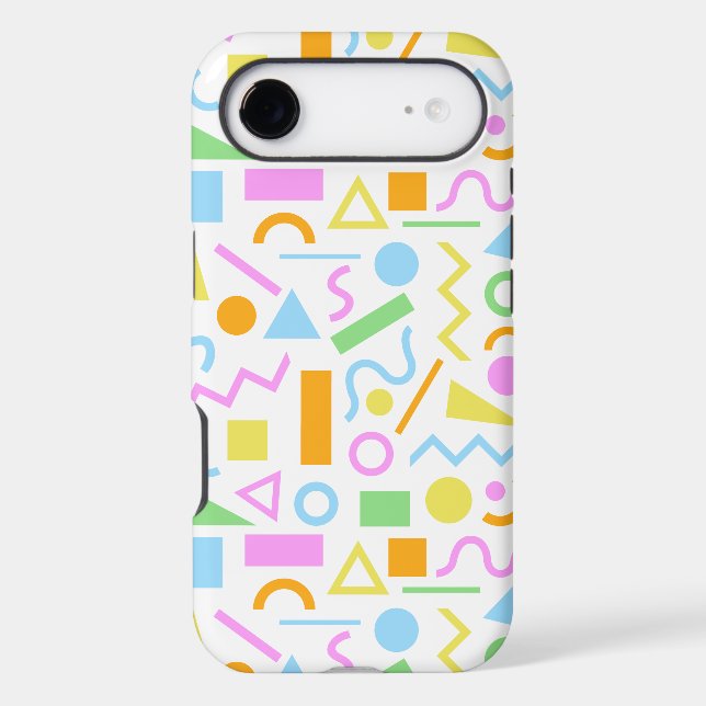 80s Style Shape Pattern Color on White iPhone Case (Back)