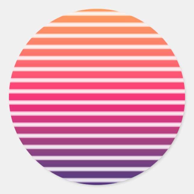 80's Style Synthwave Sun Sticker (Front)
