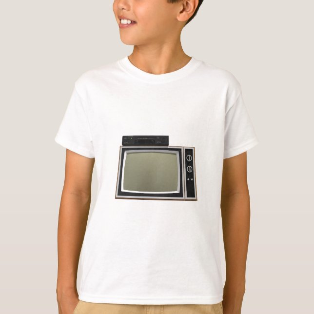 80's Style TV and VCR: 3D Model T-Shirt (Front)