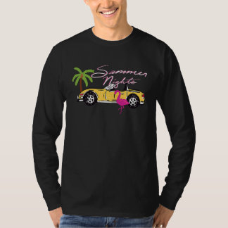 80s Summer Nights Y2K Aesthetic Malibu Car Flaming T-Shirt
