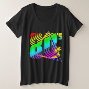 80's sunset palm trees plus size T-Shirt