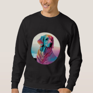 80s Synthwave Golden Retriever with a Retro Aesthe Sweatshirt
