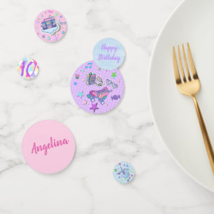 80's theme birthday party, roller skate party confetti