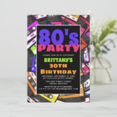 80's Themed Birthday Invitation (Standing Front)