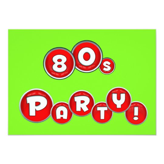 80s Themed Party Invitation 80s Retro Fluorescent Zazzle Com