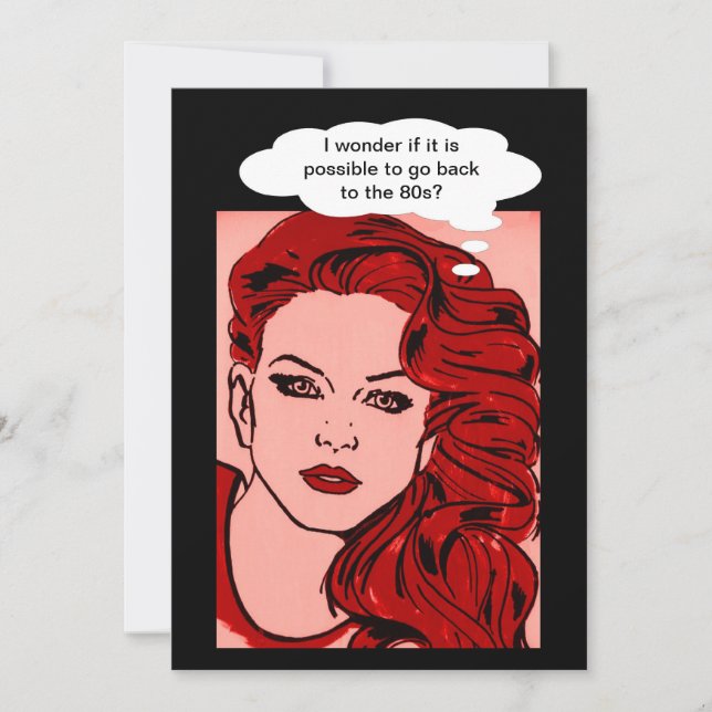 80s themed party invitation 80s retro girl pop art (Front)