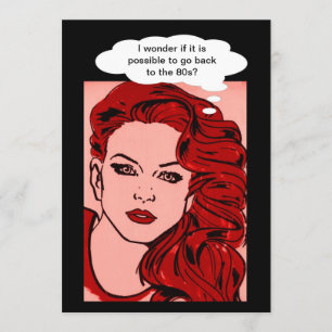 80s themed party invitation 80s retro girl pop art