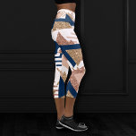 80s Trendy Abstract | Navy and Rose Gold Pattern Capri Leggings<br><div class="desc">#abstractart Feminine and sophisticated modern contemporary geometric abstract pop-art in a sophisticated navy blue, blush pink, and a copper rose gold faux metallic glitter palette celebrating the 1990s and 1980s with totally awesome retro graphics. The random Memphis-style of the 80s and 90s included seamless patterns of zigzags and triangle shapes...</div>