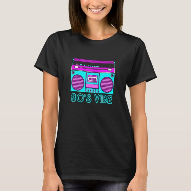 80s Vibe Retro Hip Hop Themed Costume Party Outfit T-Shirt (Front)