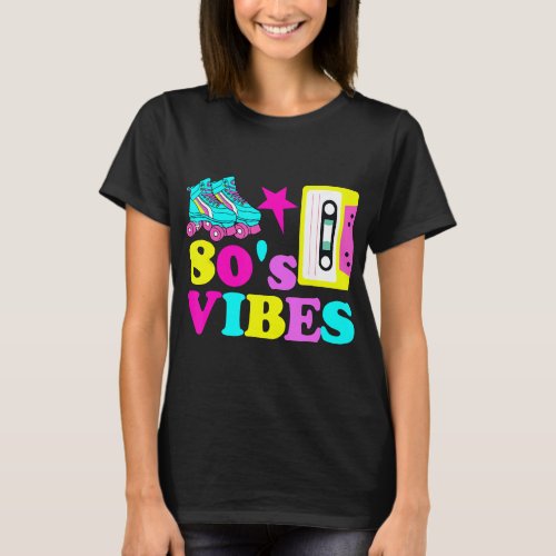 80s Vibes Roller Skate Party Cassette Tape Vintage T_Shirt