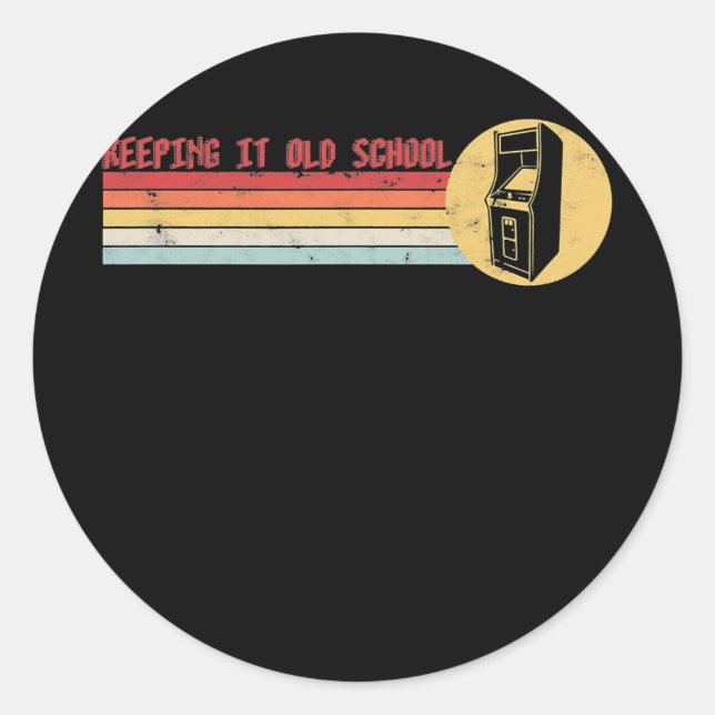 80s Video Game Vintage Arcade 80s 90s Arcade Classic Round Sticker (Front)