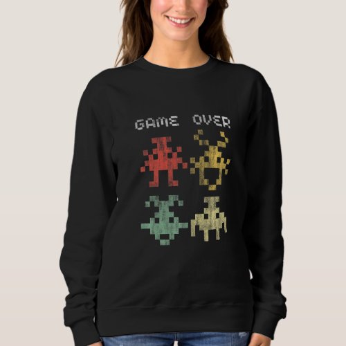 80s Video Game Vintage Retro Arcade Game Over Sweatshirt
