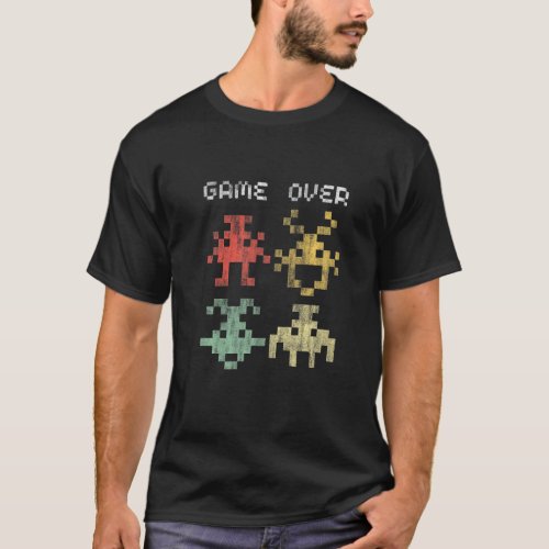 80s Video Game Vintage Retro Arcade Game Over T_Shirt