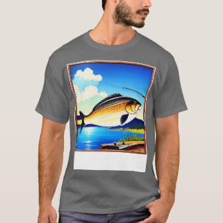 80s Vintage Fishing Poster T-Shirt
