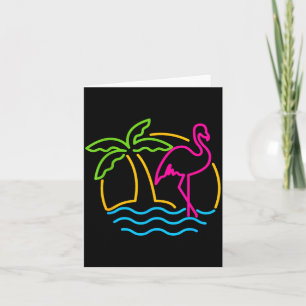 80s Vintage Miami Retro Neon Nk Flamingo  Card