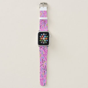80s Vintage Print in Pink Apple Watch Band