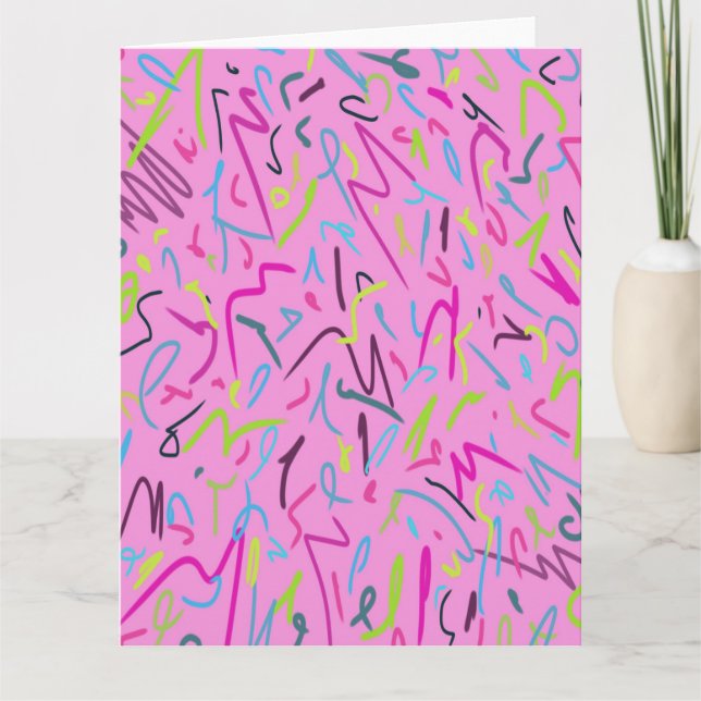 80s Vintage Print in Pink  Card (Front)