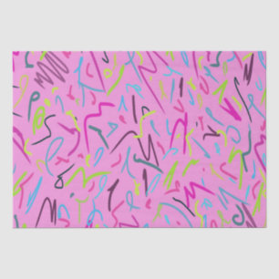 80s Vintage Print in Pink Tissue Paper