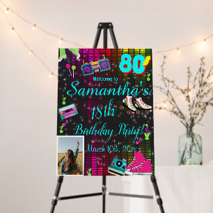 80's Welcome, Photo Back to the 80's, Any Age, Foam Board