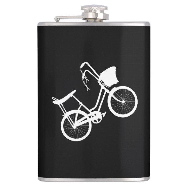 80's Wheelie (White) Flask (Front)