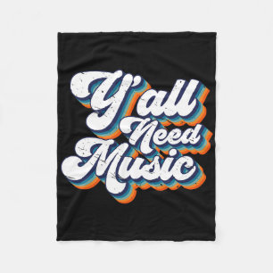 80s Y'all Need Music 1980s Retro Vintage Throwback Fleece Blanket