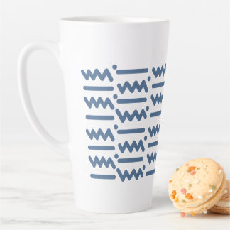 80s Zigzag Wallpaper - Blue Latte Mug
