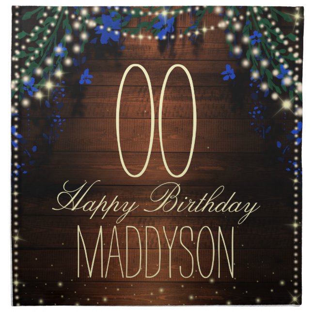 80th 85th 90th 91st 92nd 97th 98th 99th Birthday Napkin (Front)