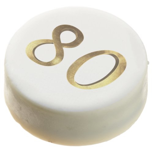 80th Anniversary Gold Typography Elegant Chocolate Dipped Oreo