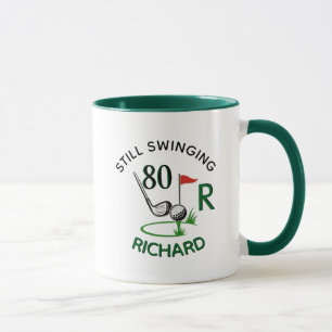 80th (any age) Birthday Men's Monogram Name Mug
