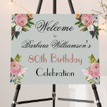 80th Any Year Birthday Painted Floral Welcome Sign<br><div class="desc">This lovely watercolor floral 80th (or Any Year) Birthday Painted Watercolor Floral Welcome poster is a special design choice to set the tone for your birthday celebration. For any design question or additional customization and / or matching items, just send a message or an email to charmdesignstudio@rcn.com and we'll be...</div>
