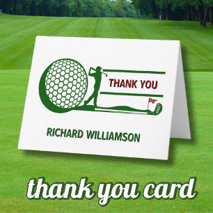 *80TH (ANY YEAR) BIRTHDAY PARTY GOLFER THANK YOU CARD