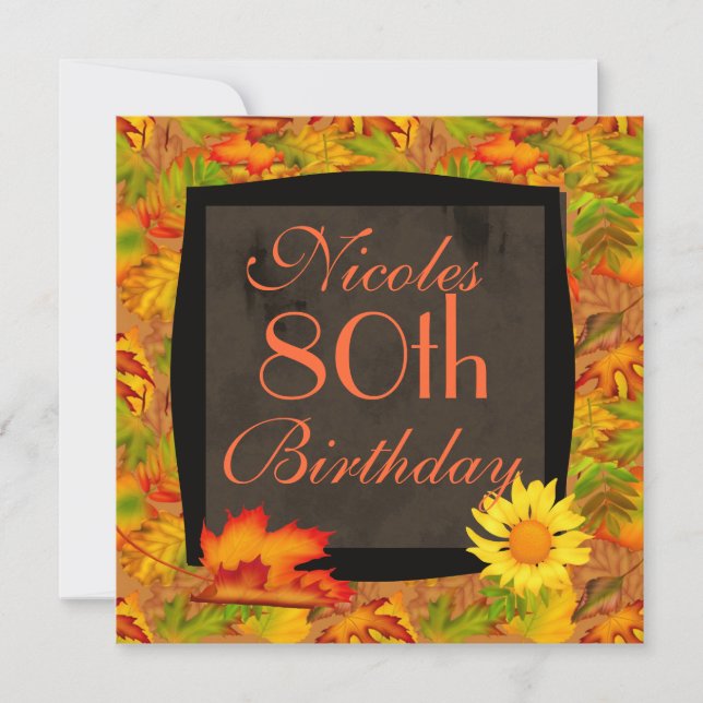 80th AUTUMN BIRTHDAY INVITATIONS (Front)