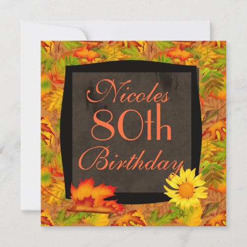 80th AUTUMN BIRTHDAY INVITATIONS