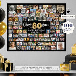 80th Birthday 100 Photos Black Gold Cheers To Year Poster<br><div class="desc">80th Birthday 100 Photos Black Gold Cheers To Year Poster Print. Create an 80th birthday photo memory display foam board utilizing this easy-to-upload photo collage template with 100 pictures in various sizes to accommodate pictures of her or him through the years for a fun birthday sign or party decoration and...</div>