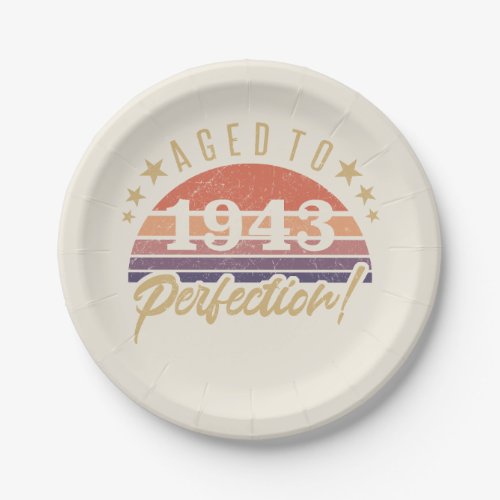 80th Birthday 1943 Aged To Perfection Paper Plates