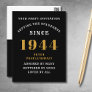 80th Birthday 1944 Black Gold Invitation Postcard