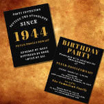 80th Birthday 1944 Black Gold Personalized For Him Flyer<br><div class="desc">Elegant Black and Gold 80th Birthday Invitation - Create Your Own Personalized Design. Setting the stage for a remarkable celebration starts with the perfect invitation. Our elegant black and gold 80th birthday invitation is the perfect choice for this milestone event. Bathed in black for a touch of sophistication and adorned...</div>