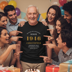 80th Birthday 1946 Personalized Vintage Gift Black T-Shirt