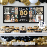 80th Birthday 20 Photo Collage Cheers to 80 Years Banner<br><div class="desc">Celebrate an 80th birthday with this personalized custom color photo banner featuring an easy-to-upload photo collage template with 20 pictures of her or him through the years for a fun birthday sign or party decoration. The design features the title CHEERS TO 80 YEARS with gold foil balloon numbers and name...</div>
